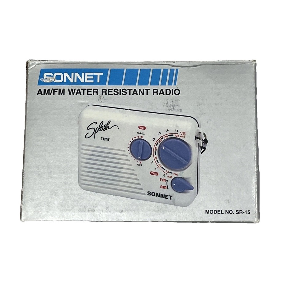 Sonnet Splash Time Music Radio - AM / FM  Vintage- Water resistant- 80's- Beach
